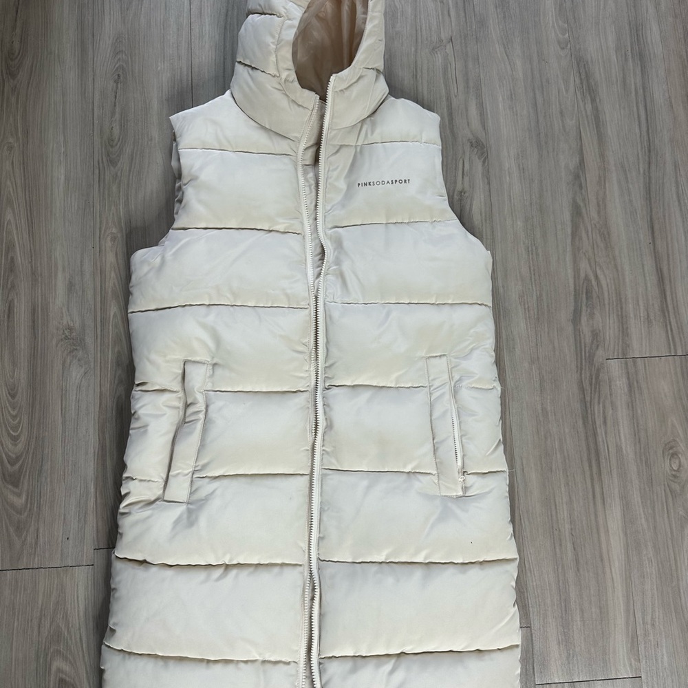 PINKO Sport Cream Puffer Vest
